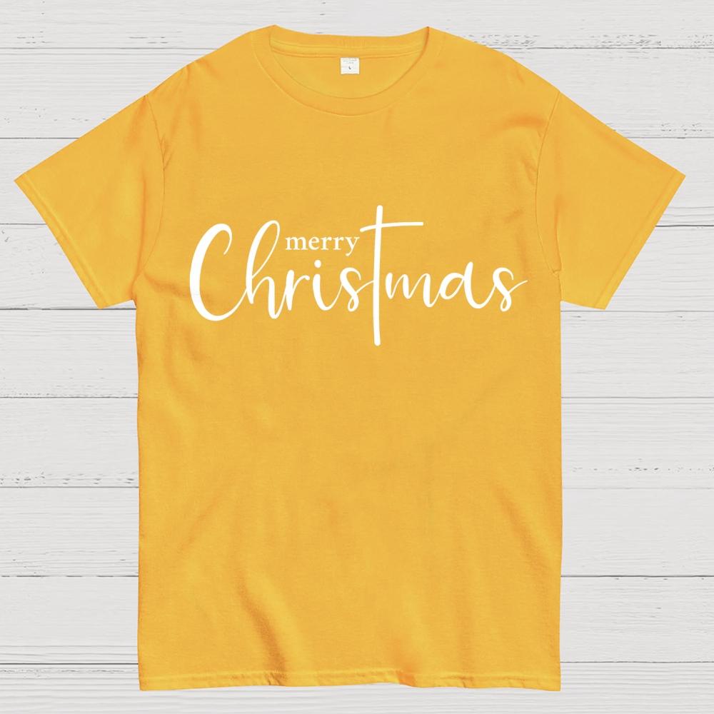 Merry Christmas .Christmas Cross Cotton Summer Casual Cool Loose T-Shirt