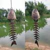 2PCS Fish Windchime,Fish Skeleton Windchime,Fish Bone Cast Iron Wind Chimes Vintage Metal Wind Chimes Outdoor Soothing Dura