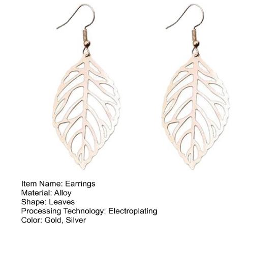 Висячие серьги с полым листом, богемные подвески, подвески, винтажные минималистичные гипоаллергенные ювелирные изделия, подарок