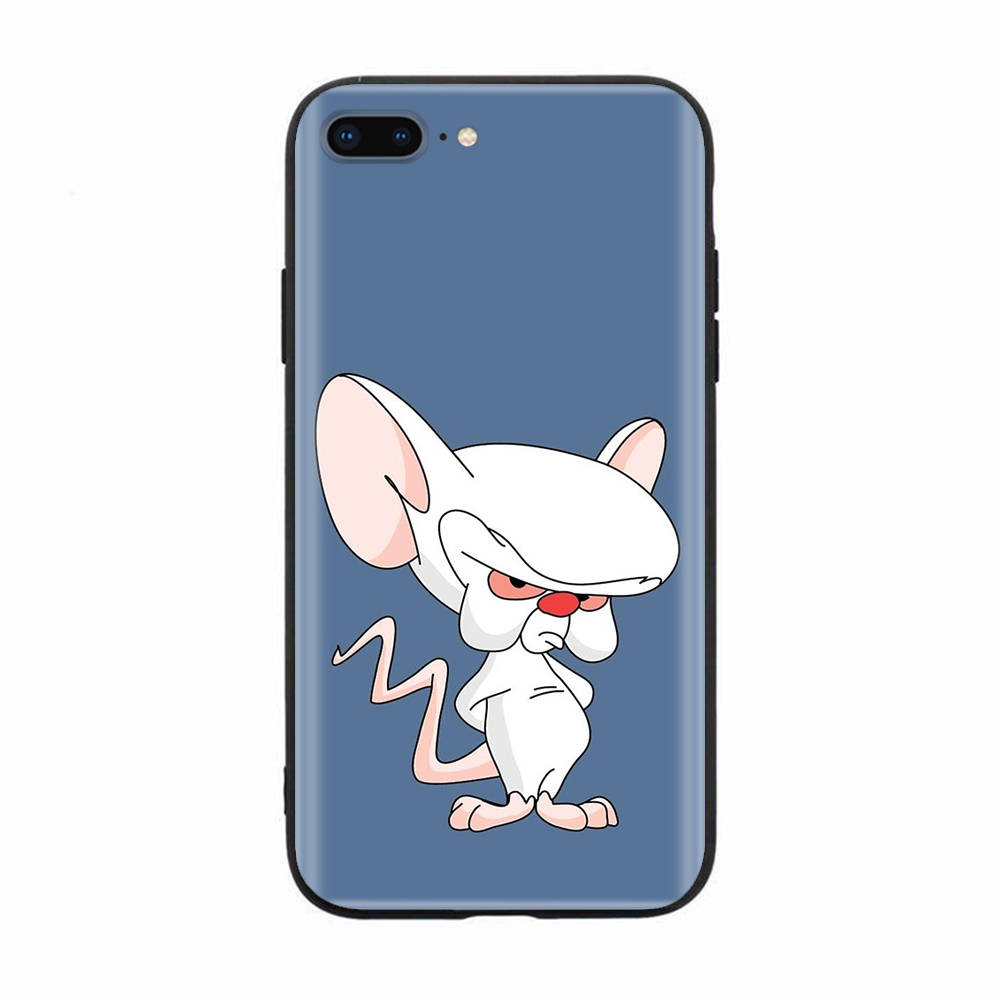 Черный чехол для Xiaomi Redmi 13C Note 9 iPhone XR 7 8 14 15 11 12 13 X XS Pro Max Samsung A25 S23 S24 FE Ultra Plus Pinky and the Brain
