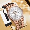 BINBOND Top Luxury Men's Quartz Watch Men's Diamond Watch Waterproof Night Light Date Week Stainless Steel Watch