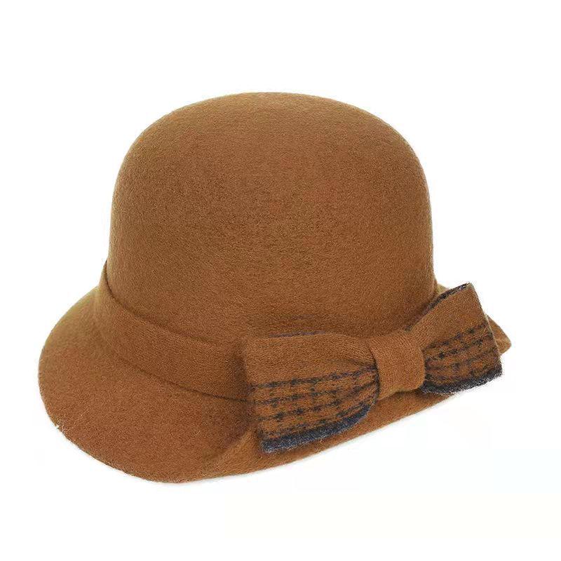 Женская зимняя шерстяная пушистая клетчатая складная шапка-рыбачка Miyu Sifei