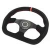 Рулевое колесо D-образной формы 12,8 дюйма из замши, гоночное рулевое колесо с красной строчкой и кнопкой клаксона