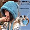 Vintage Knit Raffia Beanie Hat with Ear Protection for Women - Winter Warm 2-in-1 Bag Hat