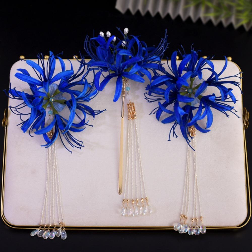 Lycorisradiata Simulation Flower Hairpins Cloth Hanfu Hair Stick Sweet Flower Hair Clip Hanfu
