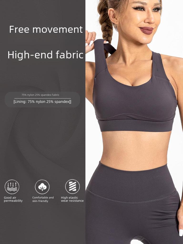 Женский большой широкий бретелька высокоинтенсивный ударопрочный спортивный бюстгальтер для йоги и бега