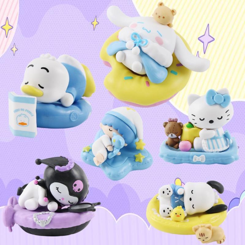 Cute Sleeping Kuromi Kt Big Ear Dog Action Figure Toy Wholesale Pvc Material