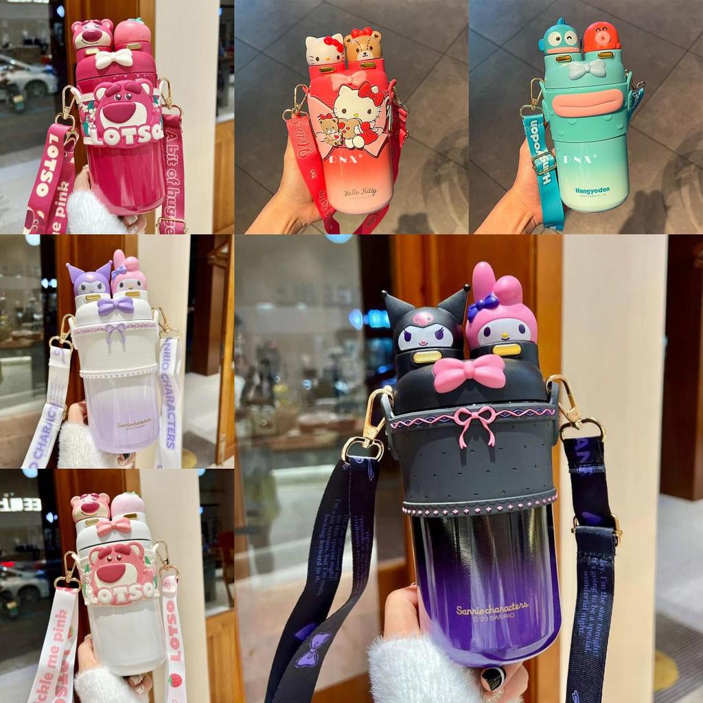 Hello Kitty 550ml Insulated Travel Mug With Straw Lock For Kids And Students
