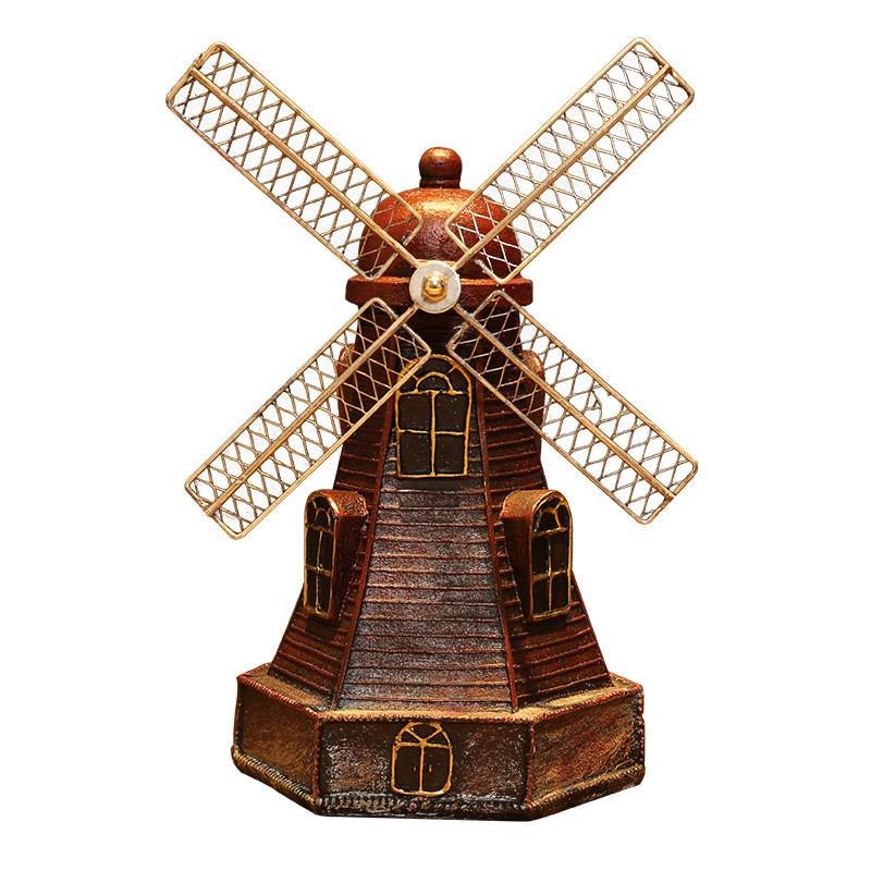 Modern Minimalist Dutch Windmill Resin Ornament For Home Office Shelf Decor
