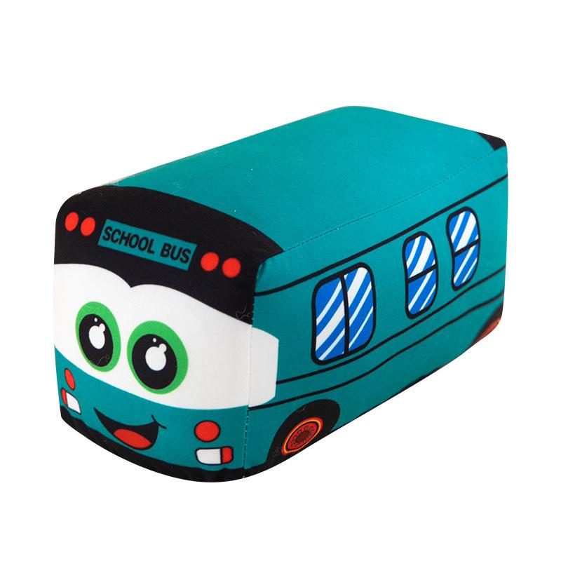 Cartoon Print Car Bus Pillow Plush Toy Children'S Doll Birthday Gift Boy Rag Doll