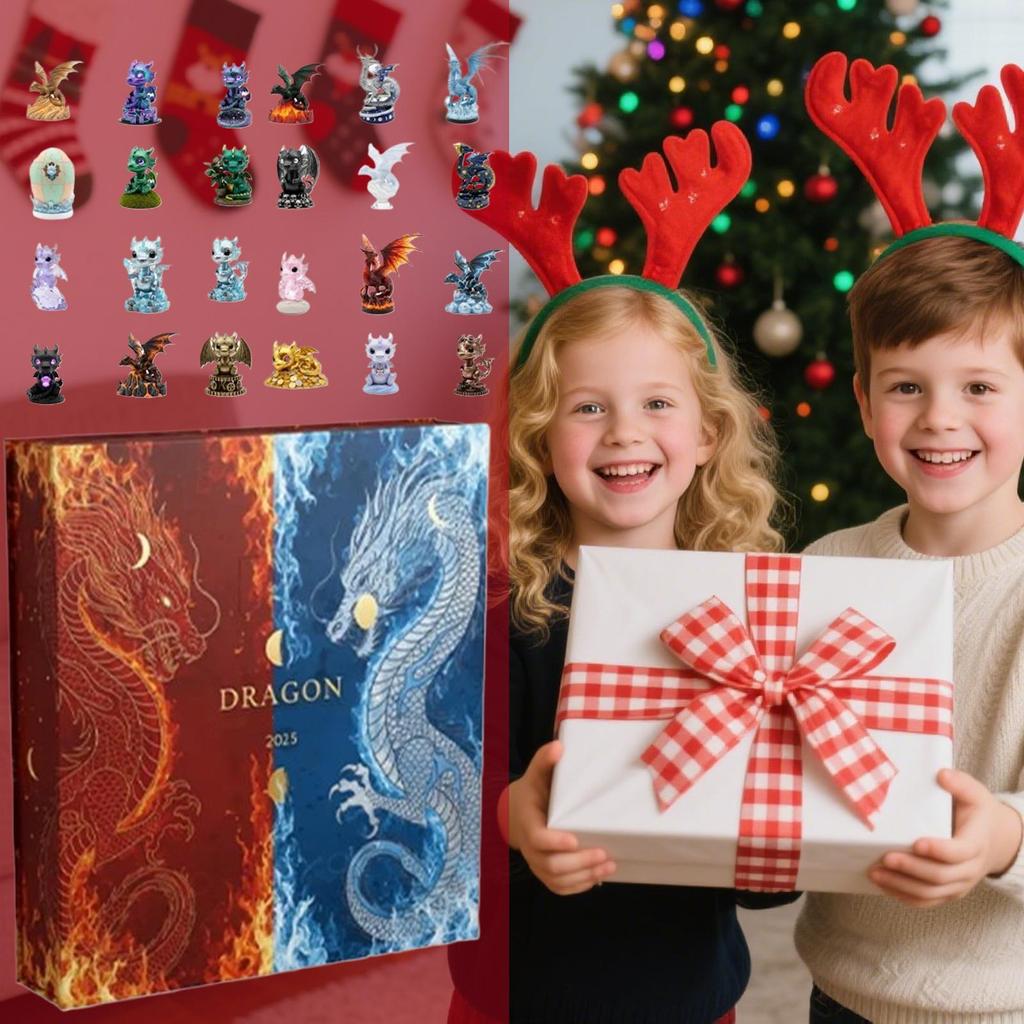 Christmas Blind Box  Dragon Ornament Premium Advent Calendar 2025 Cute 2D Acrylic 24 Days Party Favors Pendant Toy Gift
