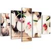 Картина из пяти частей, печать на холсте, каменный цветок орхидеи