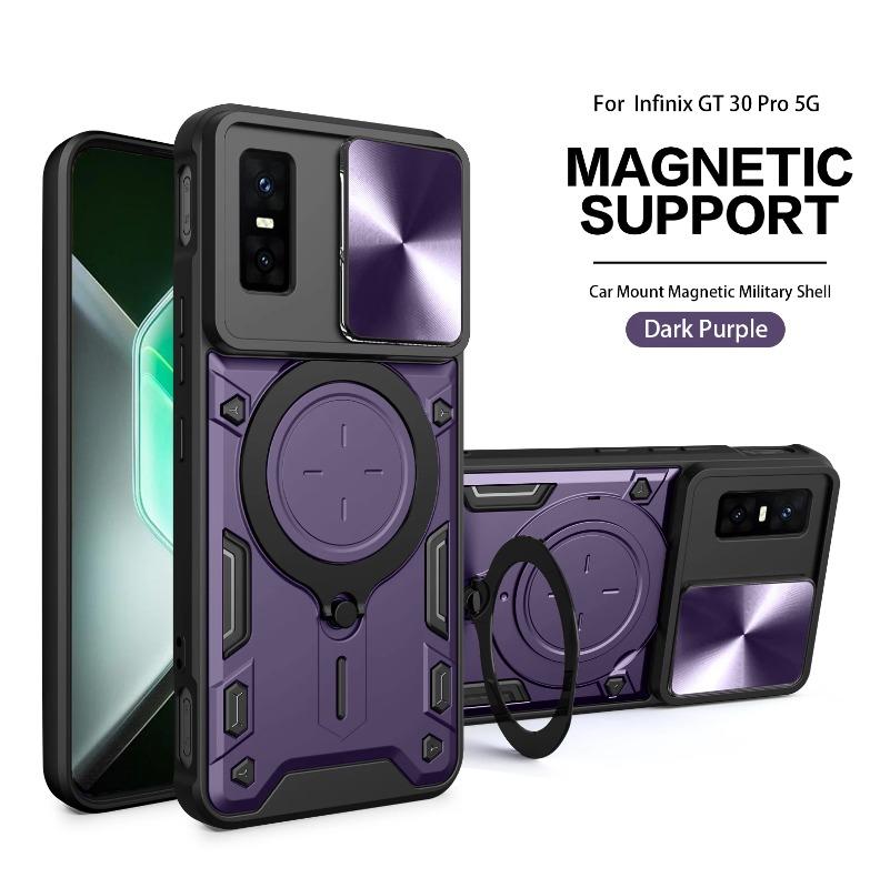 Чехол для Infinix GT 30 Pro, противоударный бронированный с магнитным кольцом-держателем, с защитной крышкой для камеры, для Infinix GT 30 Pro