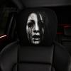 Breathable Polyester Headrest Protector Funny Car Covers, Ghost Skull Print Novelty Horror Style Auto Decor Seat Protector, Universal Interior