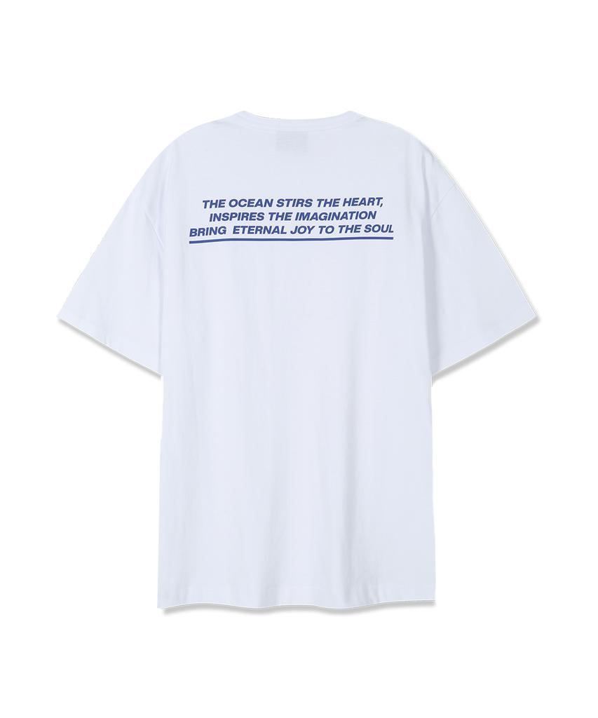 DOLPHIN WAVE APPAREL Белая футболка с коротким рукавом и принтом дельфина на спине
