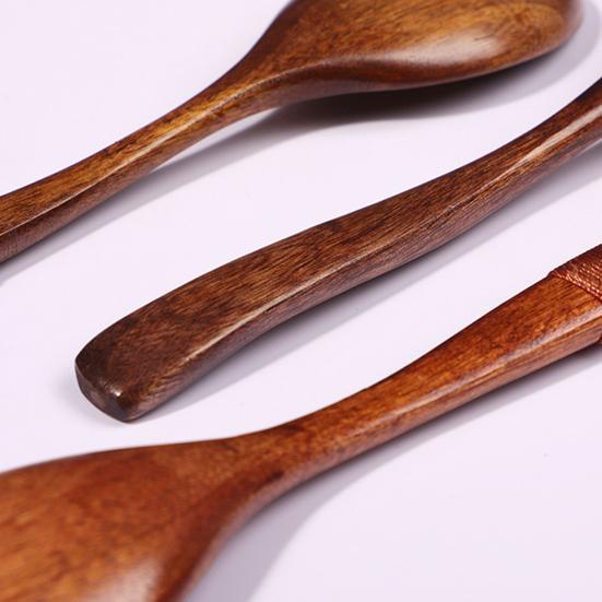 Ложка для супа, противоскользящая ручка, гладкая деревянная длинная ручка, прочная кухонная ложка для супа