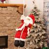 Climbing Rope Cartoon Merry Christmas Santa Claus Plush Doll Toy Tree Ornament Santa Doll Pendant