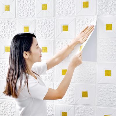 10 шт. 70x70 см. Большие потолочные обои 3D-кирпичные водонепроницаемые настенные наклейки из пенопласта. Самоклеящиеся настенные украшения.