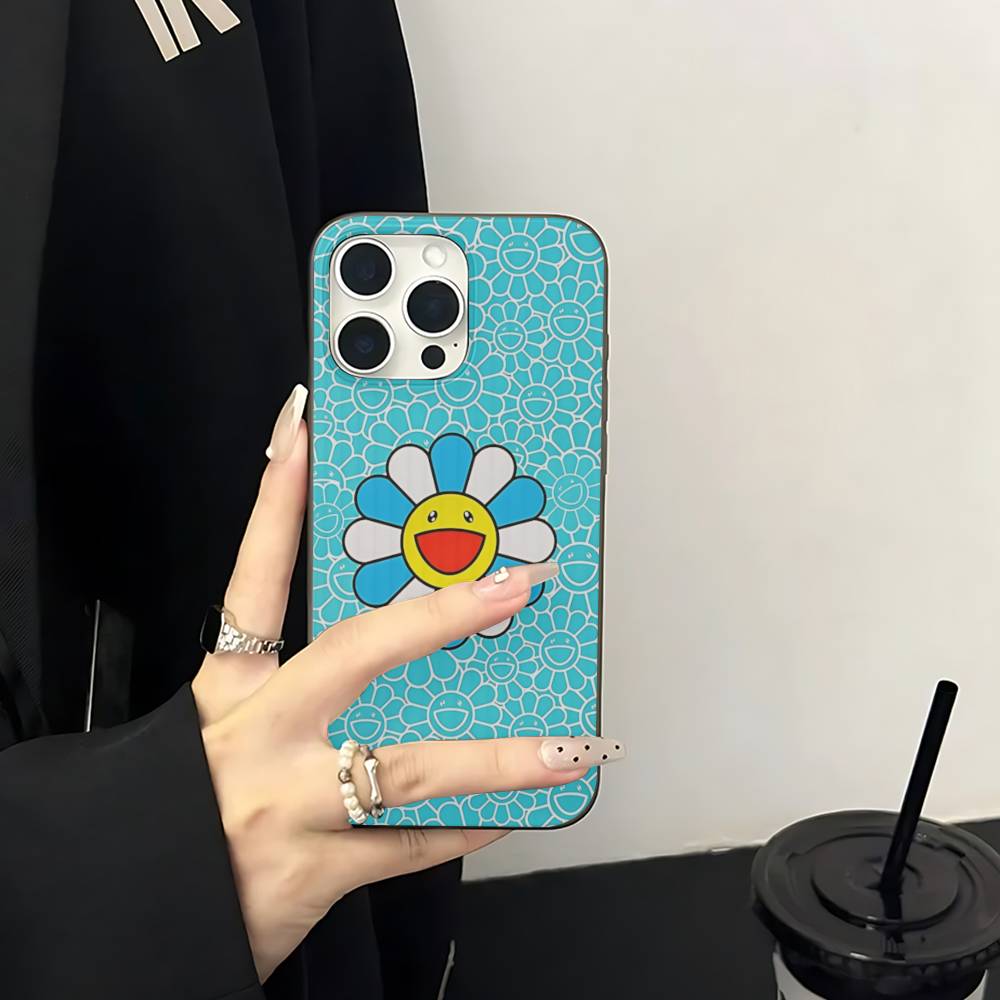 Искусство Японский M-Мураками Художники T-Такаси Для IPhone 17 16 15 13 14 Pro Max Plus Pro Гофрированный Полупрозрачный Задний Чехол для Телефона