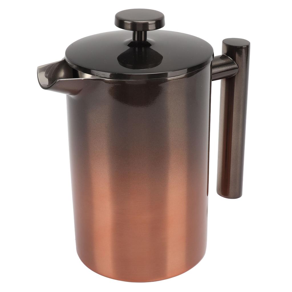 French Press Coffee Tea Maker with Filter Double Layer 304 Stainless Steel Gradient Ramp for 800ml