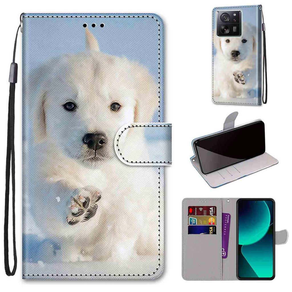 Модный расписной узорный чехол-книжка с ремешком для iPhone Samsung Huawei Honor Xiaomi Redmi OPPO Realme Moto Asus