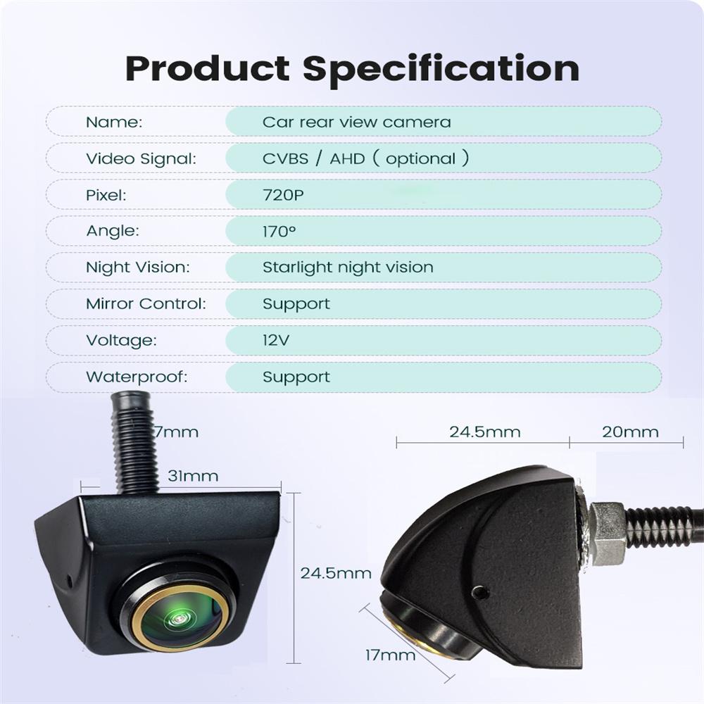 1x 720P AHD CVBS Car Rear View Backup Parking Camera 170° Starlight Night Vision