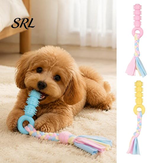 Dog Dental Health Toys Spiky Chew Toy with Cotton Rope, Pet Molar Stick Toy, Interactive Indoor Games for Small Medium Dogs Teeth Cleaning Stress