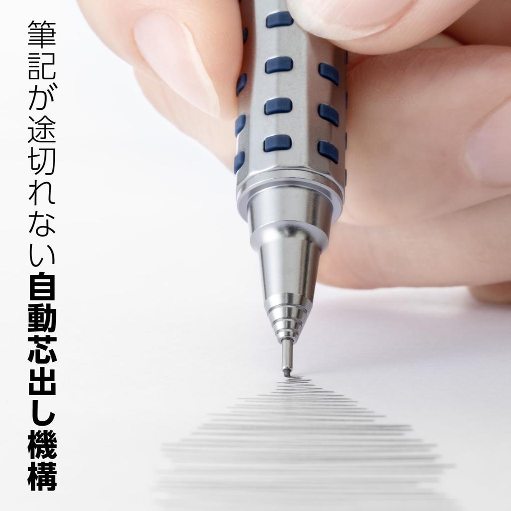 PENTEL Orenz AT Mechanical Dark Includes Lead Refill and Bonus Eraser Pencil, Blue, 0.5mm, 0.5B (PP2005-CMPTP)