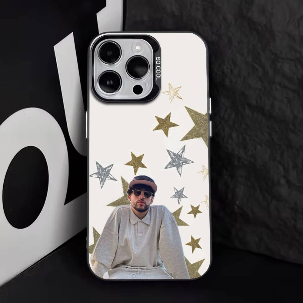 Bad Bunny Phone Case For iPhone 17,16,15,14,13,12,11 Plus,Pro Max,XS,Colorful Silver Black Cover
