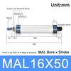 1Pcs 16/20/25/32/40mm Cylind Bore MAL Cylinder Double Compressed Mini Cylinder