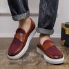 Fashion Breathable Leather Casual Shoes Luxury Brand Male Flats Classic Men's Comfortable Loafers Hot Selling Men's Park Walking Shoes