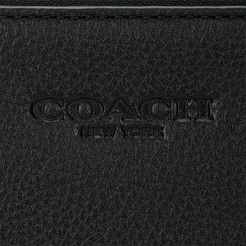 Coach Клатч мужской кожаный с тиснением логотипа Charter 30, на молнии, большой, черный CR787-BLK