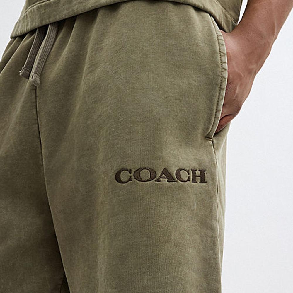 Coach Ss24 Однотонные Шорты Повседневные На Шнуровке С Буквой Мужские шорты Зеленый CS791-OLV