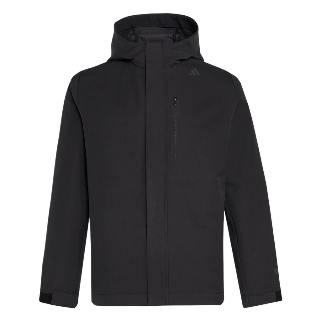 adidas Мужская теплая однотонная куртка-бомбер с капюшоном из текстурированного материала Solotex KG0826