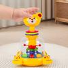 Kids Cartoon Giraffe Press Toy Rotating Jumping Ball Press Tiger Toy Toddlers Boys Girls Interactive Educational Animal Spinner Toy