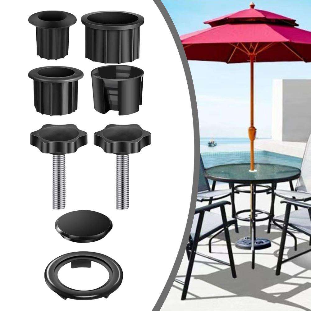 1 Set Sun Umbrella Base Bracket Accessories Plastic Pipe Sleeve Fixing Screws Patio Parasol Umbrella Base Stand