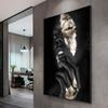 Черное золото, женская холст, картина, макияж, художественные постеры для девочек и принты, художественная настенная картина для декора гостиной