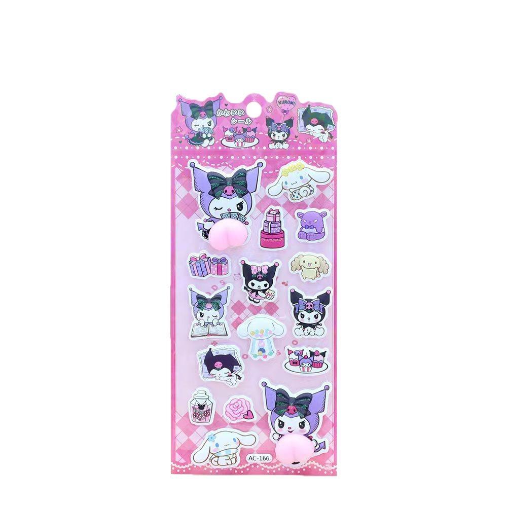 4 шт. 3D стикеры для ягодиц Cinnamoroll My Melody Kuromi Kawaii Сквиши Наклейки Игрушка для снятия стресса Подарок для детей
