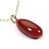 Red Coral Pendant Necklace Drop K18 Undyed