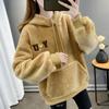 Sweatshirt for Women Cotton Loose Oversized Hooded Fleece Thickened Comfortable Round Neck Casual Pullover Top Sweatshirt