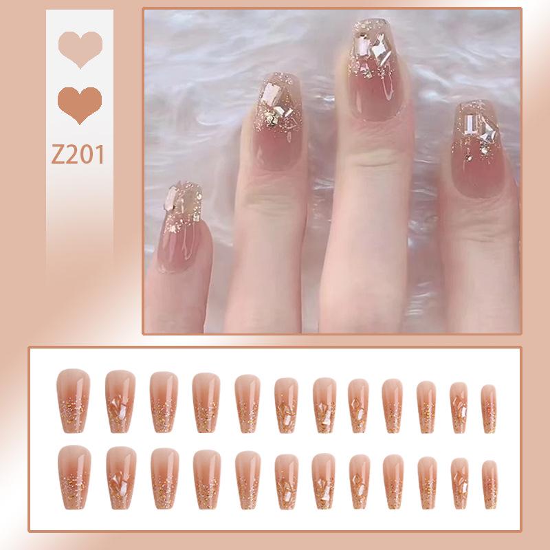 Роскошный прозрачный румянец, набор накладных ногтей «Розовый пузырь» с носимыми наклейками