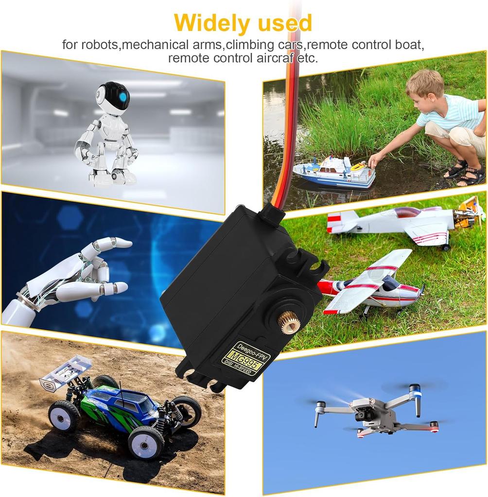 2Pcs Digital High-Speed Metal Gear Servo Motor Waterproof – For RC Airplane Helicopter Robot Arm