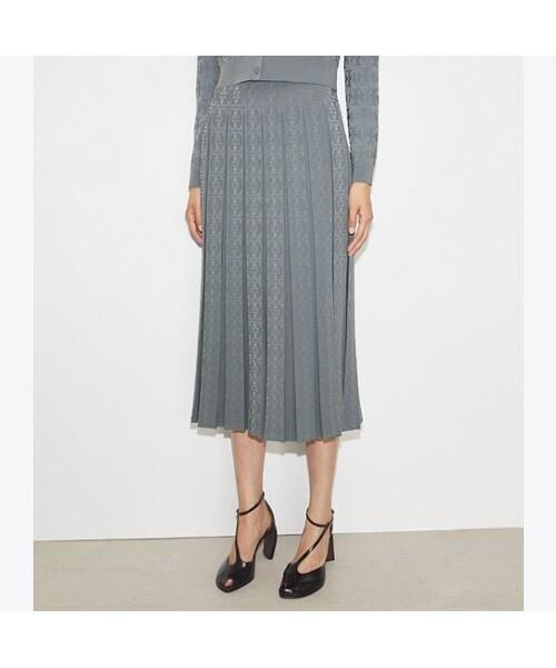 Tolibeochi T-Shirt Monogram Jacquard Skirt - Dark Grey