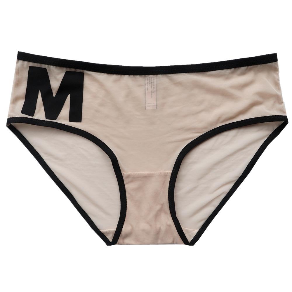 M-shaped Transparent Silk Women's Briefs Lace Sexy Mesh Underwear Female Low Waist Underpant Cotton Gear Knickers