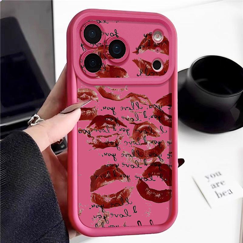 Модный чехол с принтом губ и каблуков для iPhone 17 Pro Max Чехол iPhone 16 15 14 13 Pro Max 11 17e 16e Ударопрочный бампер Мягкая силиконовая крышка для телефона Чехлы