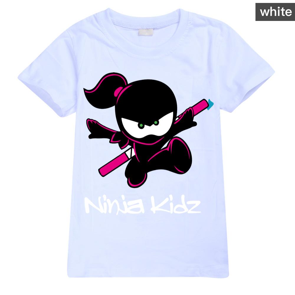Ninja Kidz Малыш Дети Летние Хлопковые Футболки с Коротким Рукавом Детский Свитшот Мультяшные Подростковые Топы Мальчики Девочки Футболки Одежда
