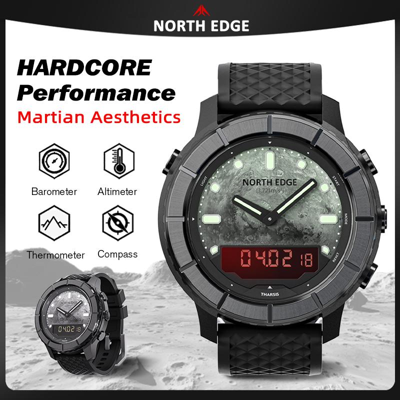 NORTH EDGE NEW THARSIS Multi Functional Men's Watch Altimeter Barometer Compass Luminous Display 50M Waterproof Watch for Man