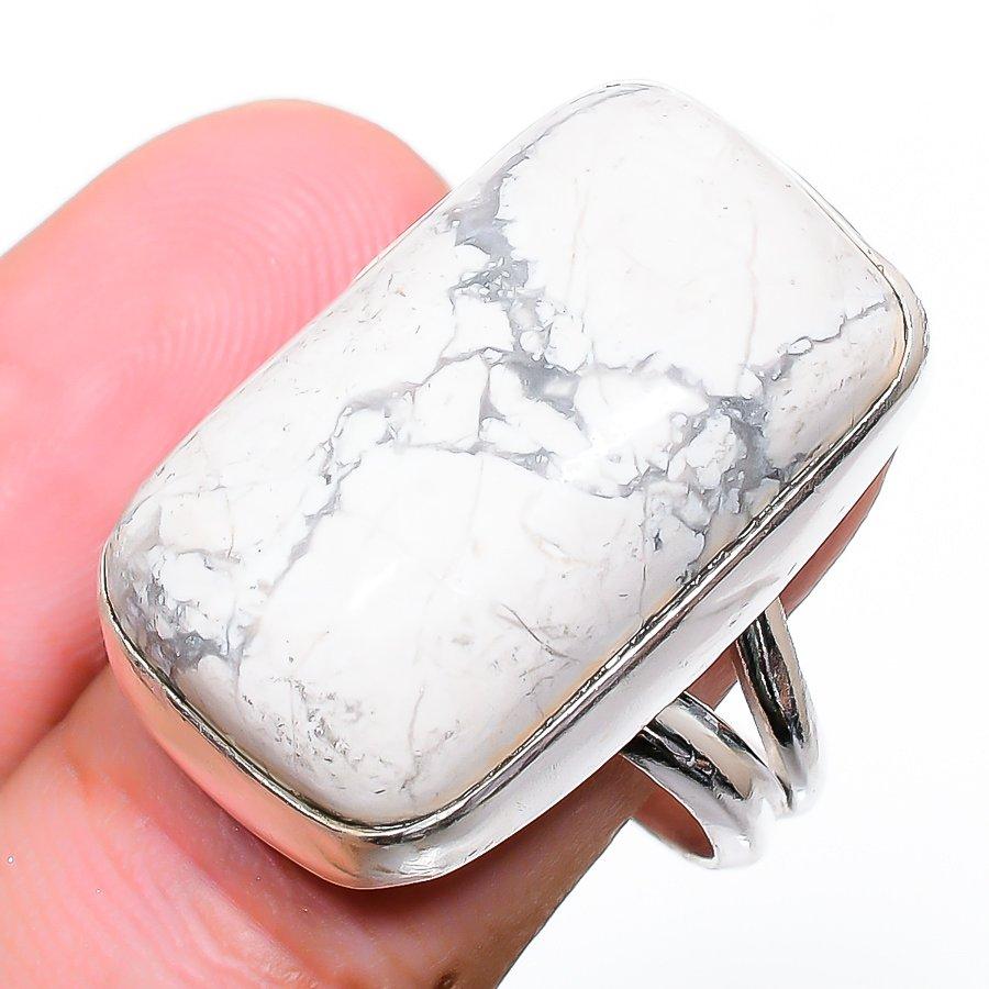 Howlite Jasper Gemstone Handmade 925 Sterling Silver Jewelry Pendant 2.76"