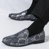 Luxury Designer New Men's Pointed Snakeskin Pattern Casual Shoes Male Formal Wedding Dress Homecoming Footwear Zapatos Hombre