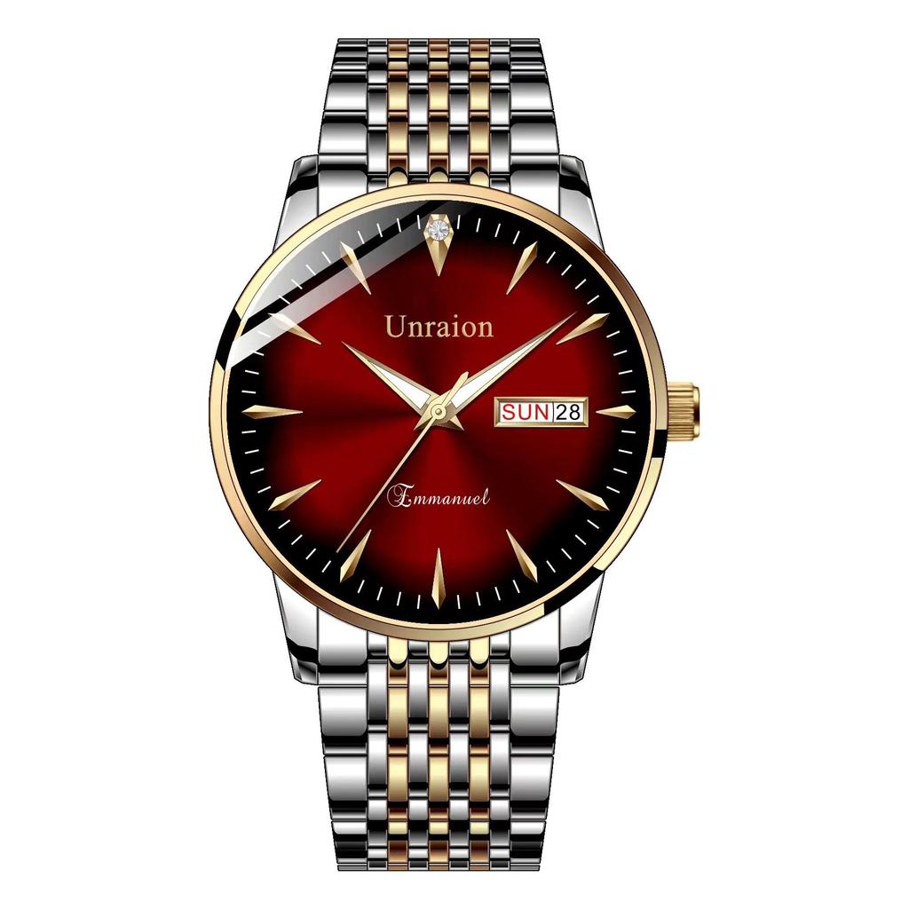 Швейцарские автоматические водонепроницаемые светящиеся мужские часы с двойным календарем - простой корейский стиль